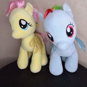 Build-A-Bear my little pony Yellow and Blue Plush Pony Duo
